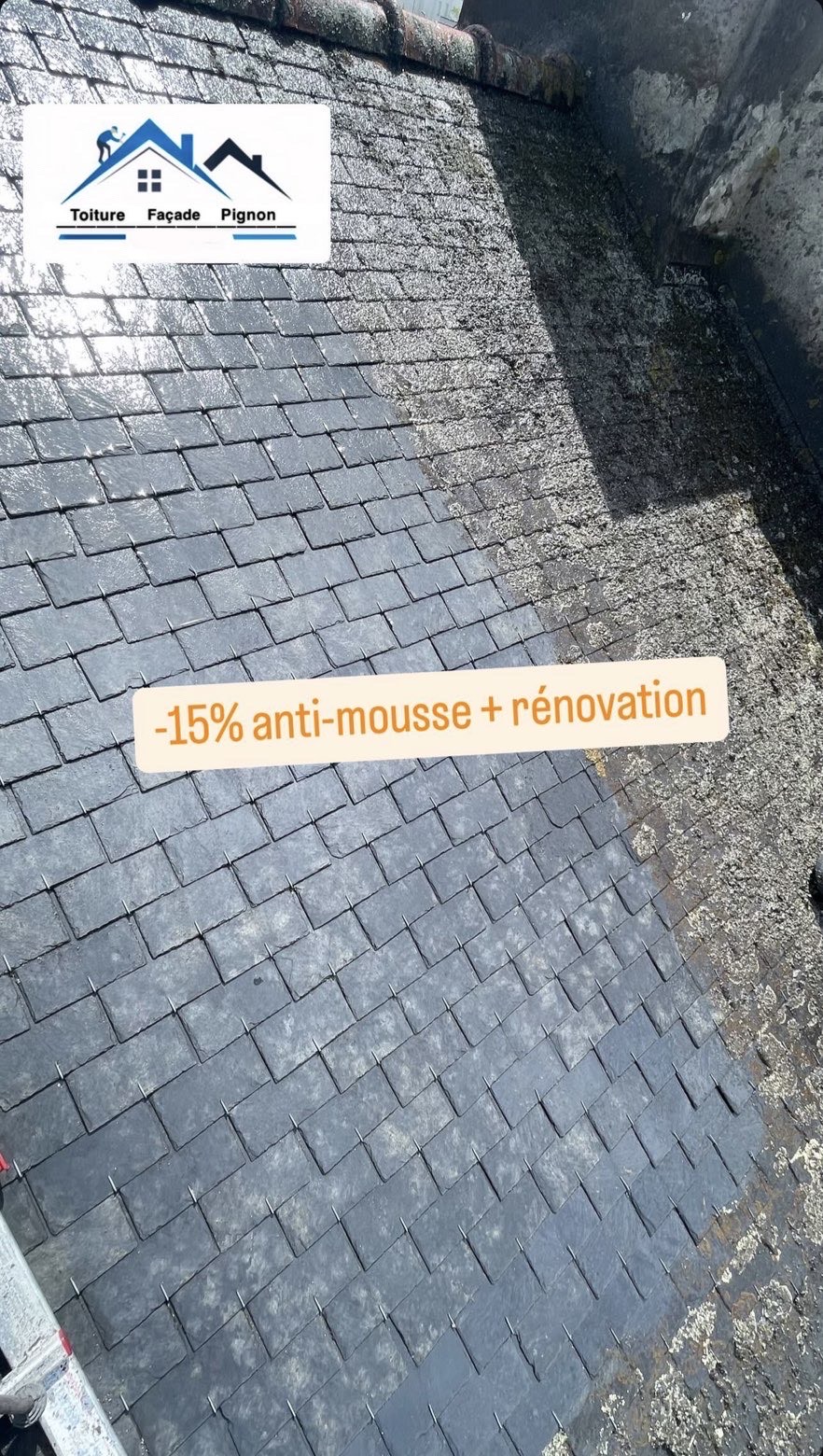 Démoussage toiture - Maison individuelle à Nantes